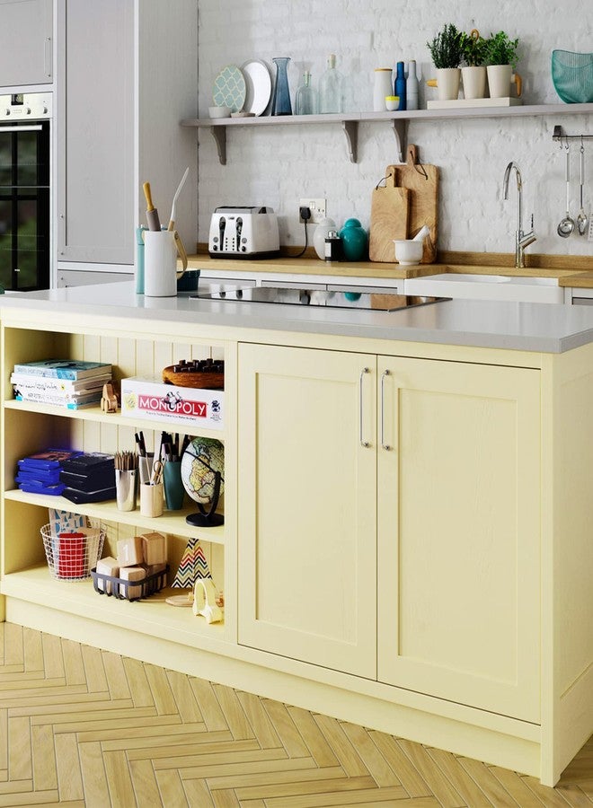 يسكن طلاء أثاث DWIL غير لامع - 5 أونصات من طلاء الخشب للخزائن والأبواب والطاولات والخزائن الجانبية - أساس مائي، غير سام وعديم الرائحة، سهل الاستخدام (أصفر ليموني فاتح) - عبوة تجريبية - Image 2